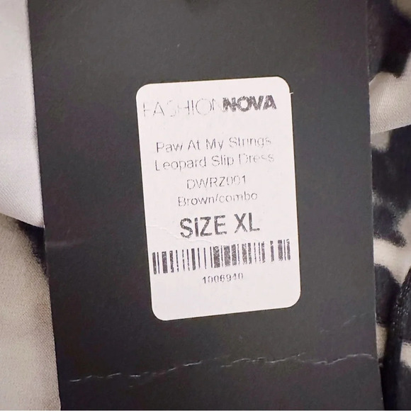 Fashion Nova Paw At My Strings Dress Animal Print Ruched Tie Sides Mini Midi NWT - Picture 5 of 9